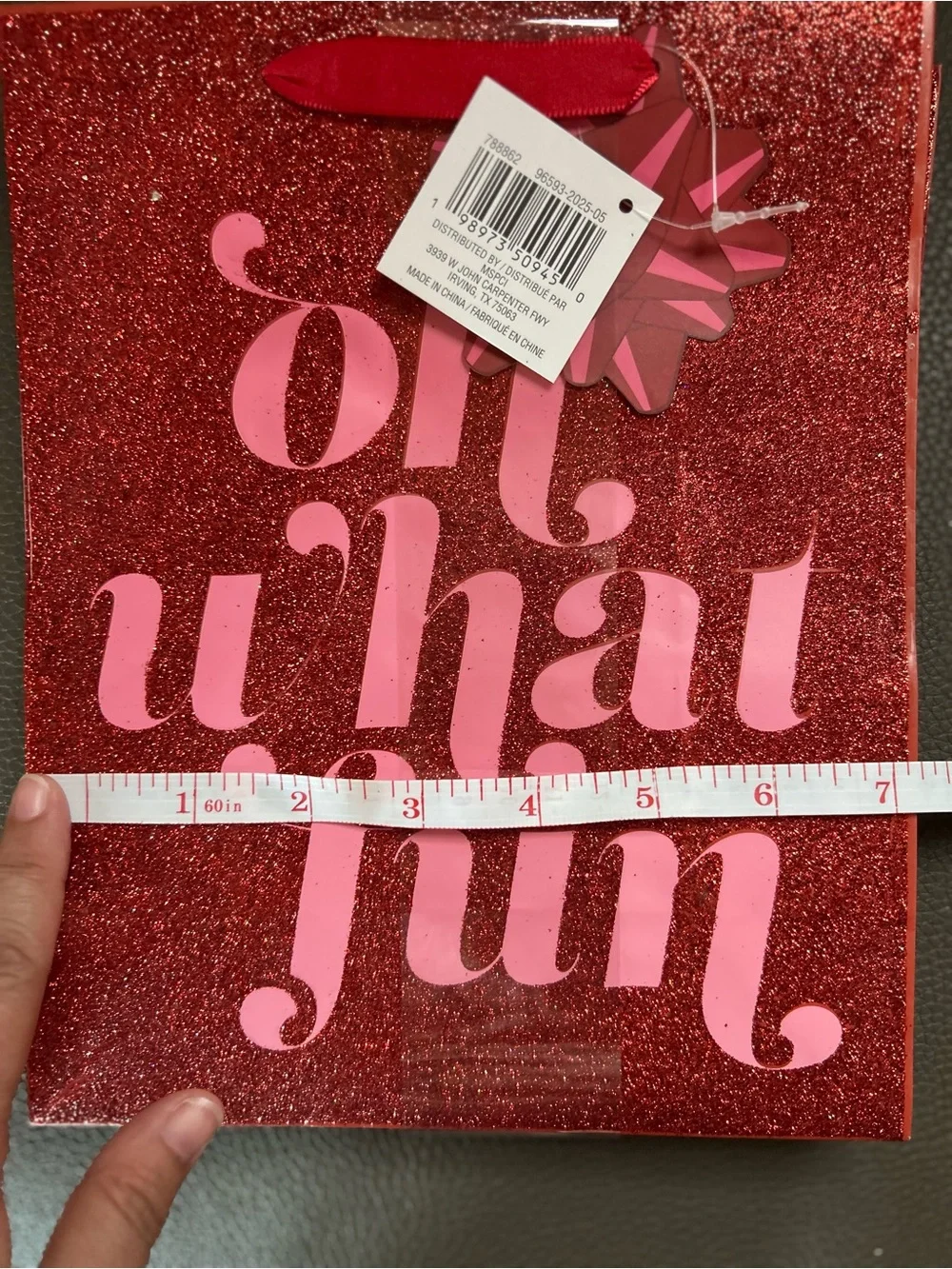 Celebrate It Red Glitter and disco Holiday Gift Bags
